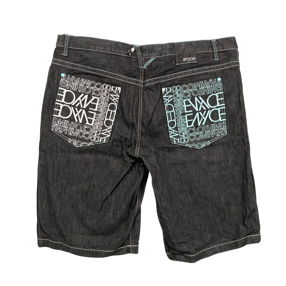 Enyce Clothing Co. Denim Jean Shorts Mens Size 44 Embroidered Pockets‎